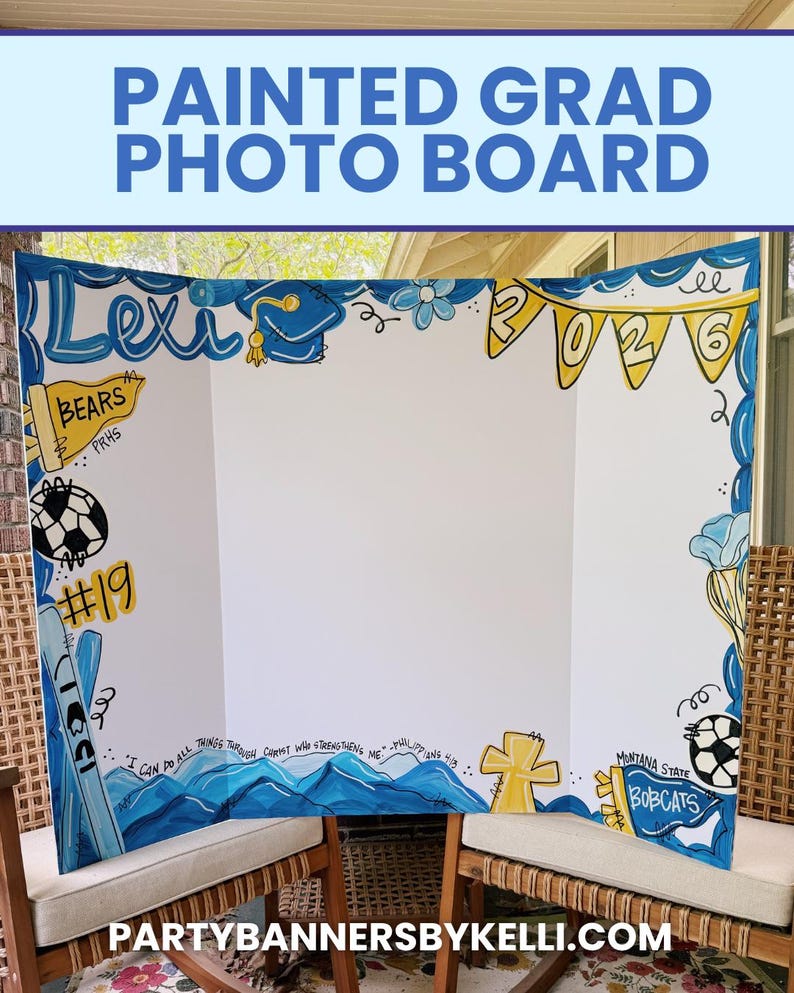 Senior Photo Board for Graduation Party Decor | Custom Trifold Poster Board for Picture Display at Senior Night or Graduation Open House image 6