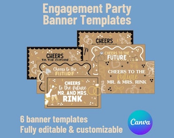 Engagement Party Banner Template, DIY Painted Sign (Canva)