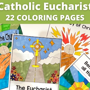 Catholic Eucharist Coloring Pages for First Holy Communion and ...