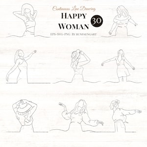 Puede incluir: Un conjunto de seis dibujos de línea continua que representan a mujeres en varias poses. Los dibujos son simples y elegantes, y capturan la belleza de la forma femenina. Los dibujos son perfectos para usar en una variedad de proyectos creativos, como tarjetas de felicitación, invitaciones y diseños de sitios web.