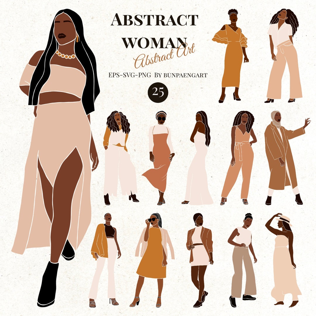 Abstract Woman Clipart, Afro Woman SVG, Black Afro Woman SVG Clip Art