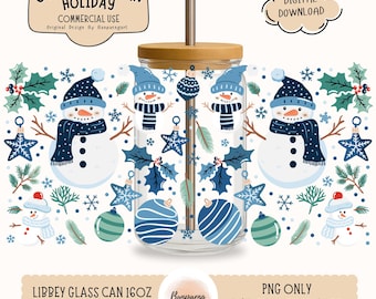 Gemütlicher Schneemann Urlaub PNG Wrap für Libbey Glasdose 16 Unzen | Schneemann Libbey, Schneemann PNG Wrap, Weihnachten Libbey Wrap, Gemütliche Weihnachten Wrap