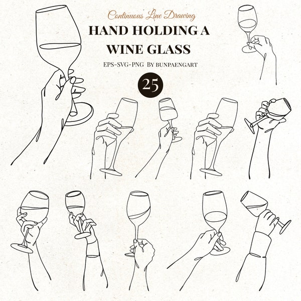 Wine SVG,  Wine Glass Clipart, Hand cheering glasses, Wine Print Fine Line, Wine Glass Clipart, Wine Fine Line Art , Clinking glasses SVG