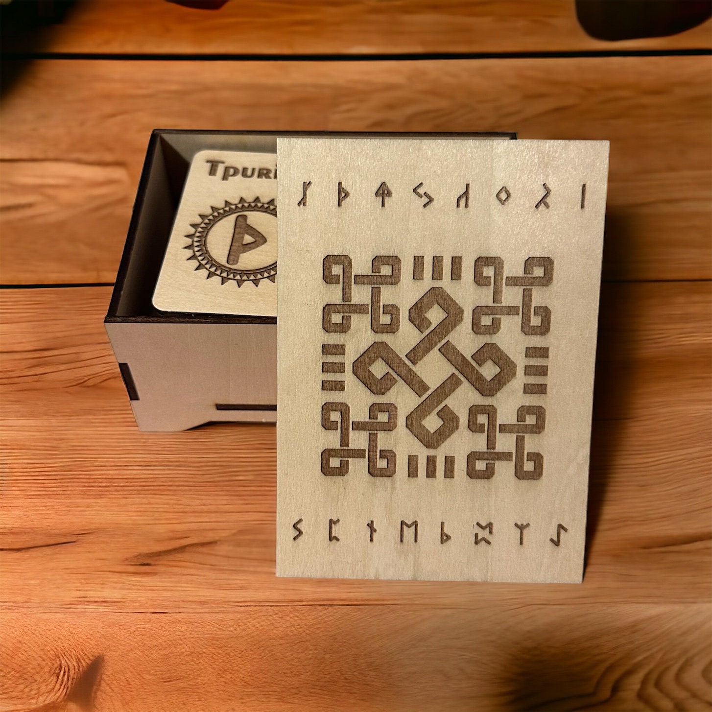 Runic Tile Set Handcrafted Elder Futhark Runes Set With Wooden Box - Pagan Viking ...