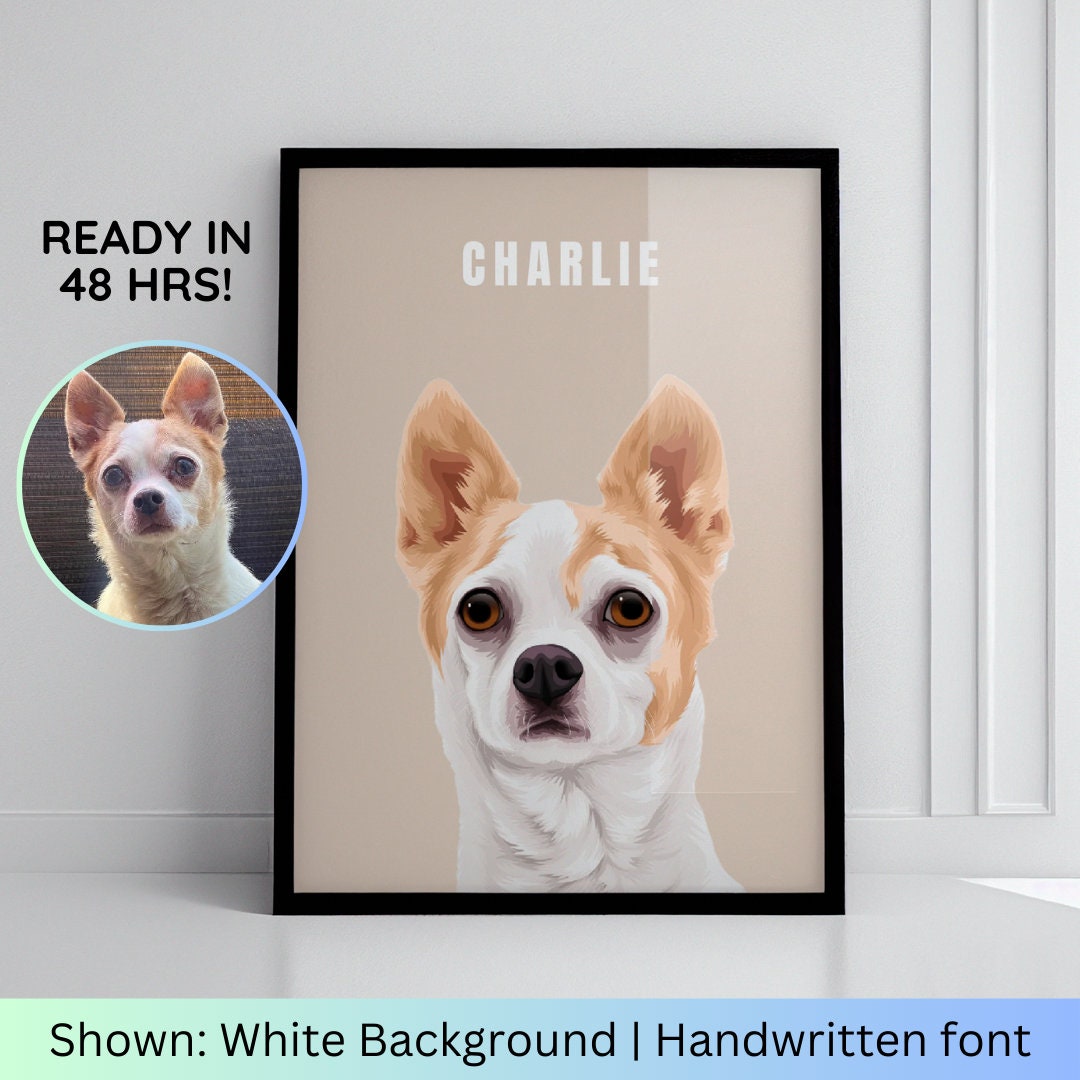 Custom Pet Portraits Using Pet Photo Personalized Digital Dog Portraits ...