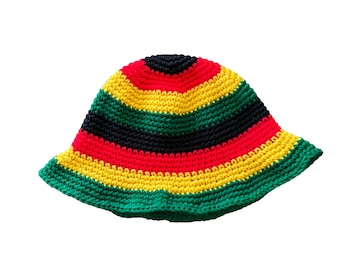 Handmade Crochet Rasta Bucket Hat - Etsy