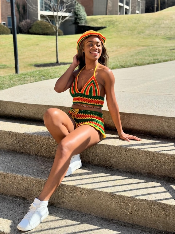 Jamaica Rasta Crochet Crop Top - Etsy