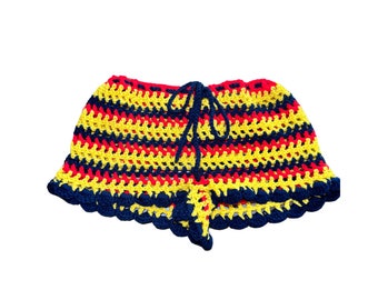 Summer Festival Mesh Crochet Shorts Colombia Colors