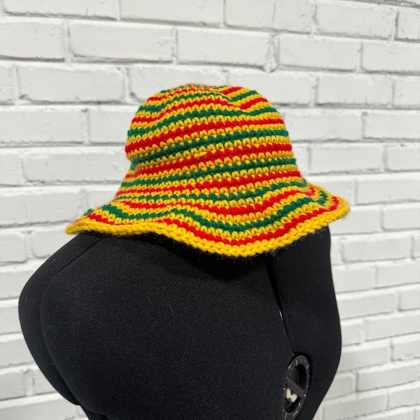 Rasta Crochet Bucket Hat