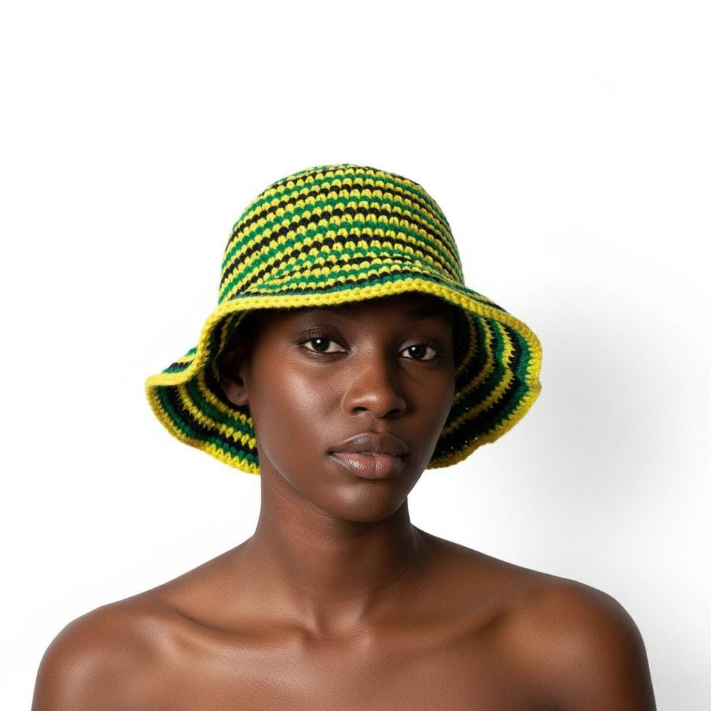 Jamaica Crochet Striped Bucket Hat - Etsy display picture 3