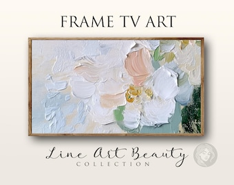 Abstract Floral Frame TV Art: Pastel Flower Close-Up (Digital Download 4K JPG File)