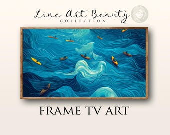 Monet Style Boat Landscape: Samsung Frame TV Art (Digital Download)