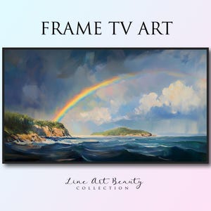 Frame TV Art For Frame TV Art Spring Samsung Frame TV Art Print Wall Art Digital Download Art Print Digital Art Rainbow Island Paint