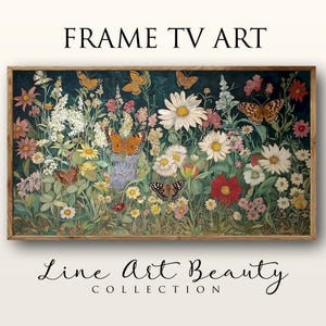 Summer Frame TV Art For Frame TV Art Spring Samsung Frame TV Art Print Wall Art Digital Download Art Print Digital Art Nostalgic Butterfly
