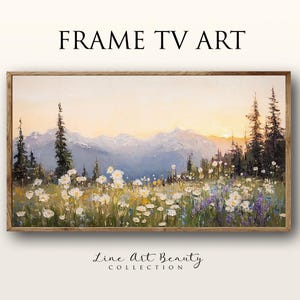 Alpine Meadow Frame TV Art: Impressionist Landscape (Digital Download 4K JPG File)