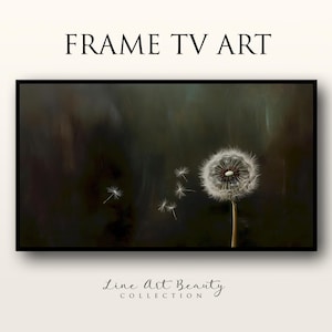 Summer Frame TV Art For Frame TV Art Spring Samsung Frame TV Art Print Wall Art Digital Download Art Print Digital Art Antiqu Dark Dandelion