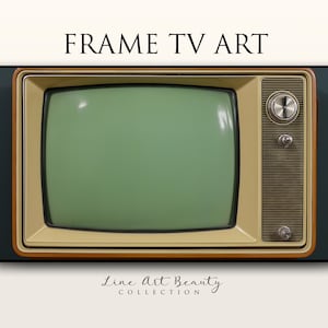 Samsung Frame TV Art, Vintage TV, 1950s decor, 1960s style home, Retro Frame TV Art, Old tv photo image
