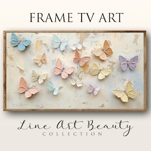 Summer Frame TV Art For Frame TV Art Spring Samsung Frame TV Art Print Wall Art Digital Download Art Print Digital Art Pastel Butterflies