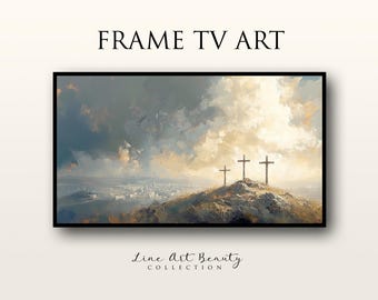 Frame TV Art - Golgotha - Christian Easter Wall Art - Impressionist Painting