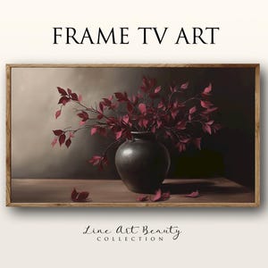 Summer Frame TV Art For Frame TV Art Spring Samsung Frame TV Art Print Wall Art Digital Download Art Print Digital Art Still Life Burgundy