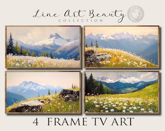 Alpine Meadow Frame TV Art: Impressionist Landscape (Digital Download 4K JPG File)