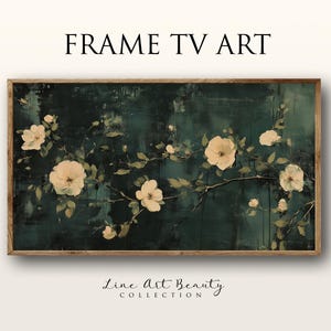 Frame TV Art For Frame TV Art Spring Samsung Frame TV Art Print Wall Art Digital Download Art Print Digital Art Antique Dark Green