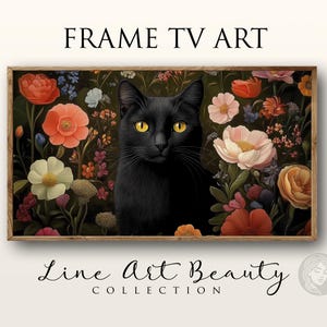 Summer Frame TV Art For Frame TV Art Spring Samsung Frame TV Art Print Wall Art Digital Download Art Print Digital Art Cat Flawers