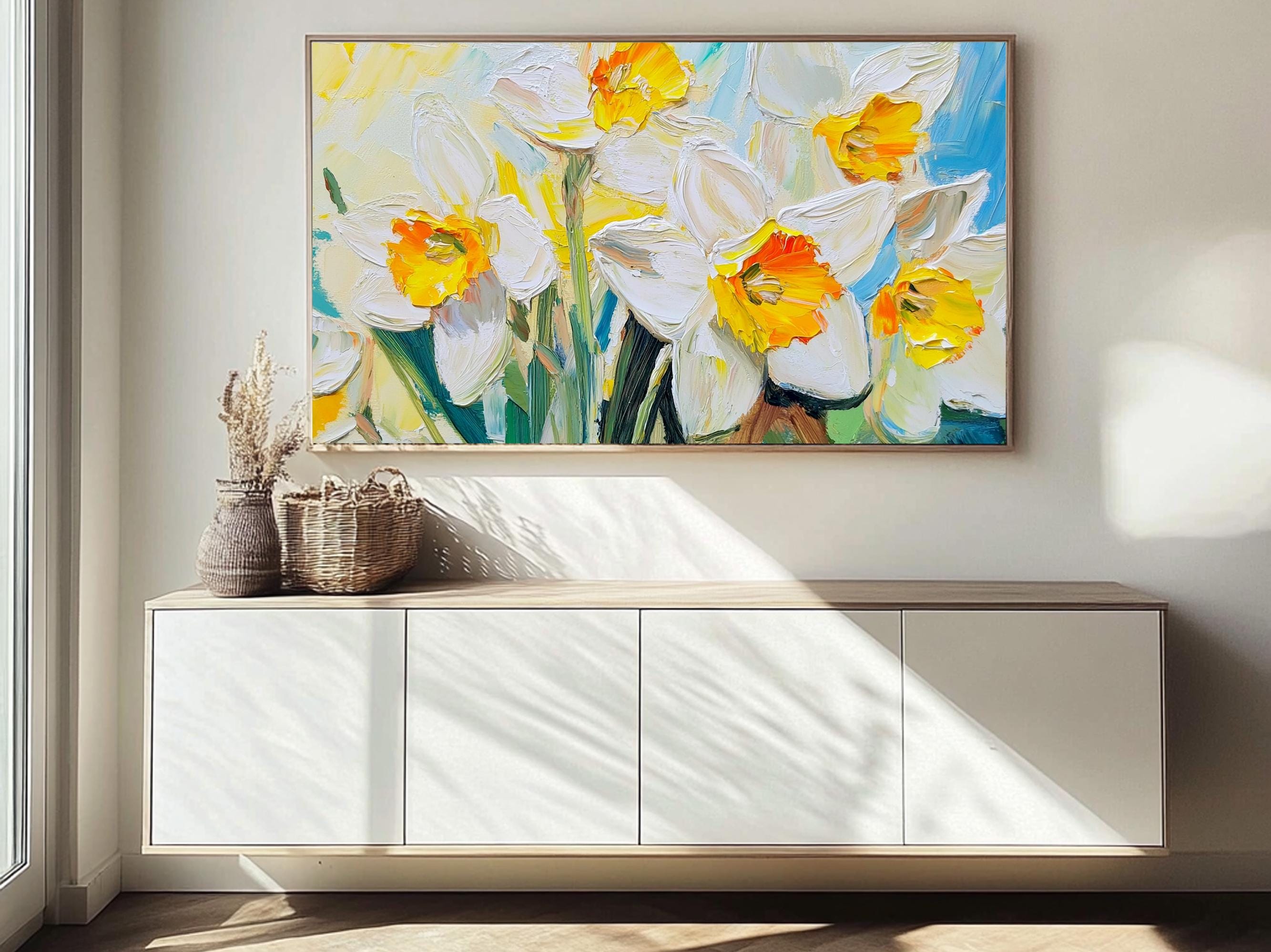 Samsung Frame TV Art - 水仙 - 印象派の油絵（デジタルダウンロード
