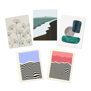 Biglietti per qualsiasi occasione (set n. 1) Set di 5 biglietti di auguri assortiti