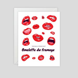 Omelette du fromage - Vous séduire avec un français irréprochable - Carte de voeux pour la Saint-Valentin