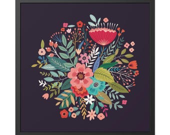 Floral Bouquet - Vibrant Floral Framed Poster - Home Décor for Nature Lovers