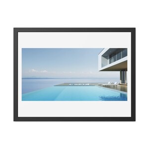 Infinity - Modernes minimalistisches gerahmtes Poster - Ruhiger Blick auf den Pool für Wohnkultur