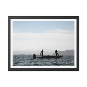 Fishing Boat - Silhouette Framed Poster - Perfect for Outdoor Enthusiasts and Home Decor