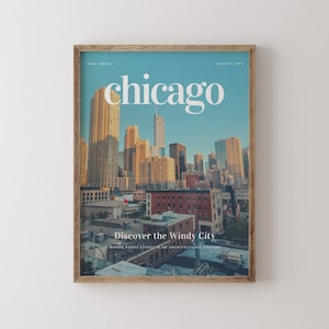 Chicago Skyline Print: Modern Cityscape Wall Art, Illinois Travel Poster