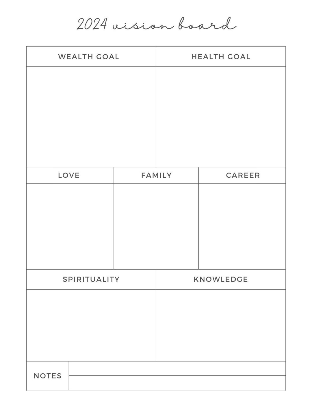 2024 Vision Board Instant Download, Manifest, Manifestation Guide