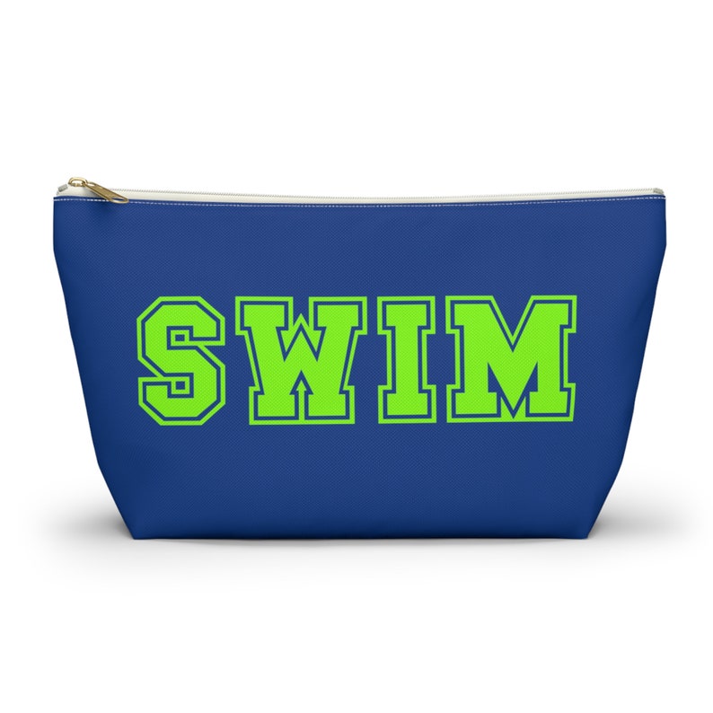 Swim Team Accessory Pouch W Tbottom/blue and Green/ Swim Meets