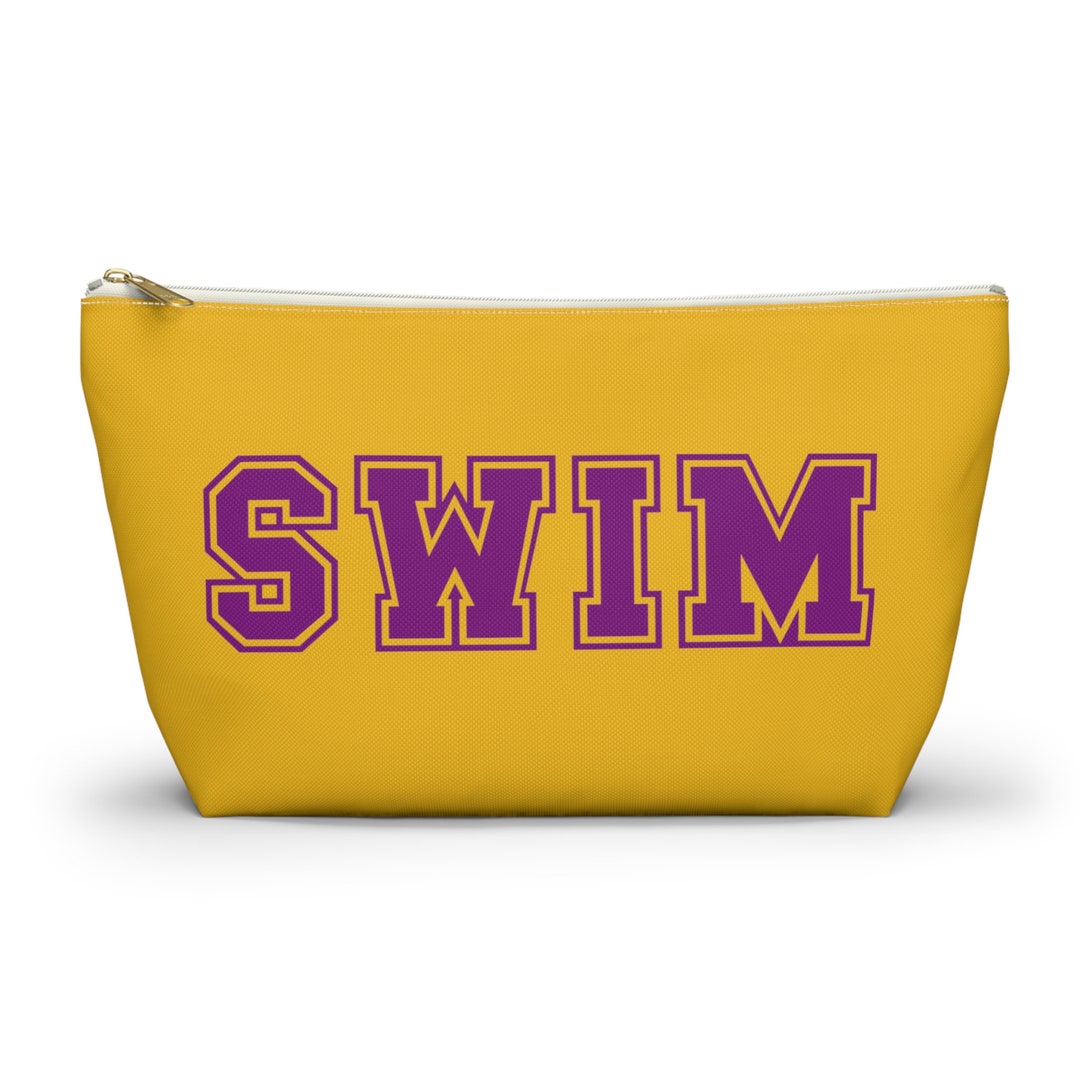 Swim Team Accessory Pouch W Tbottom/ Purple and Gold/ Swim Meets
