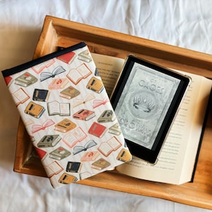 Library Book Kindle Sleeve | paperwhite | bookish gift ideas | nook cover | padded cover | book lover | fabric device protector