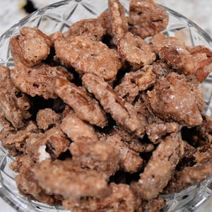 Cinnamon Sugar Candied Pecans – Sweet Crunchy Snack | Small Batch Gourmet Nuts | Holiday Treat or Gift