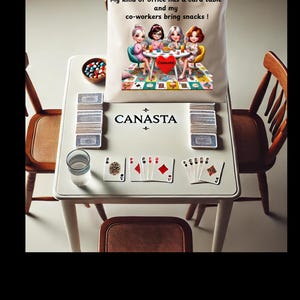 Borsa tote in tela CANASTA - Divertente regalo per giocatori di carte - Il mio tipo di ufficio, donna in pensione, serata di gioco Canasta, regalo di Natale, regalo di compleanno,