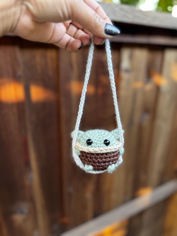 Grogu Baby Yoda Hanging Car Charm Accessory, Star Wars, Mandalorian