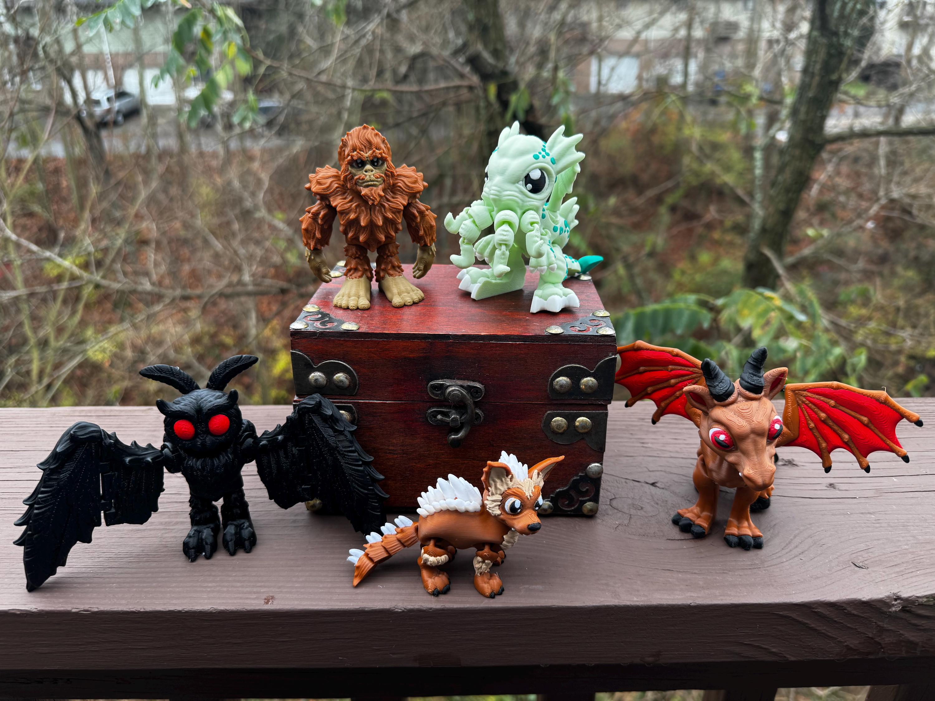 Articulating Cryptid Fidget Toy: Mothman, Bigfoot, Chupacabra, Etc