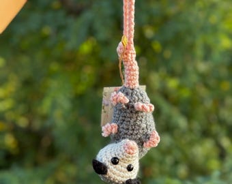 Opossum Hanging Rearview Mirror Car Charm Accessory, Possum