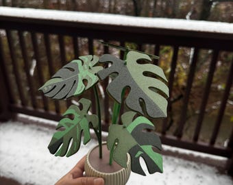 Monstera Leaf Coaster Set: 3D Printed Plant Coasters, Poinsetta, Philodendron