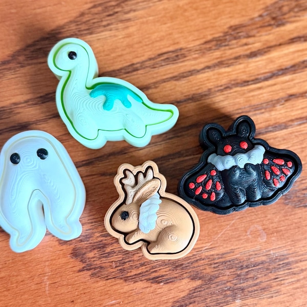 Cryptid Clicker Fidgets, Keyboard ASMR, Mothman, Nessie, Jackalope, Fresno Nightcrawler