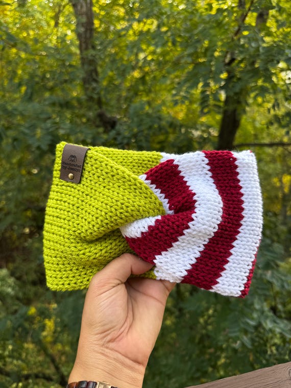 Handmade grinch themed headband The Grinch Headband Dr Seuss Merry Grinchmas Christmas Santa  main image 3