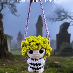 PATTERN ONLY: No Sew Beetle Boy Crochet Car Charm Accessory