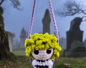 SOLO PATRÓN: Accesorio de ganchillo para coche con diseño de escarabajo niño sin costuras