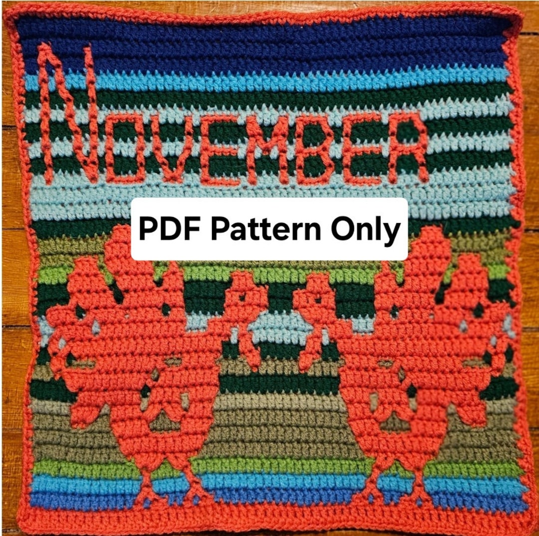 November Temperature Blanket Square Mosaic Crochet Pattern - Etsy