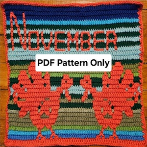 November Temperature Blanket Square Mosaic Crochet Pattern